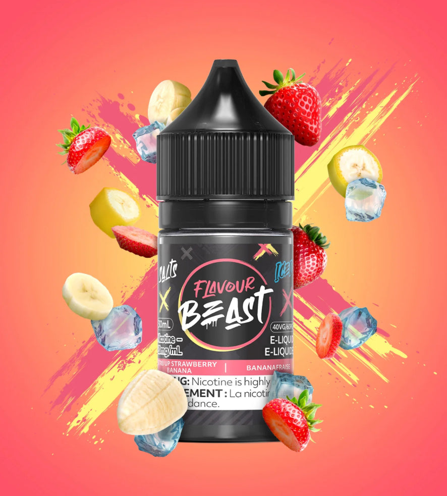 Flavour Beast E-Juice Salt Nic 30ml 20mg Str8 Up Strawberry Banana iced