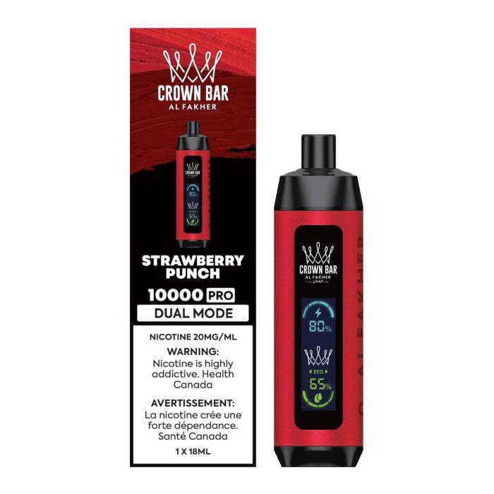 Crown-bar-Al-fakher-10k-pro-hookah-vape-disposable-strawberry punch