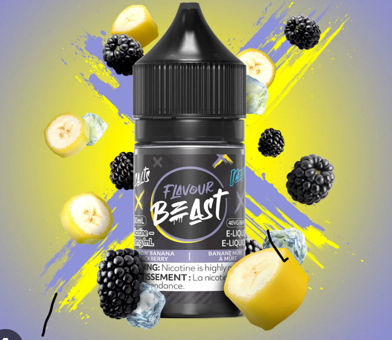 Flavour Beast E-Juice Salt Nic 30ml 20mg
Blazin’ Banana Blackberry iced