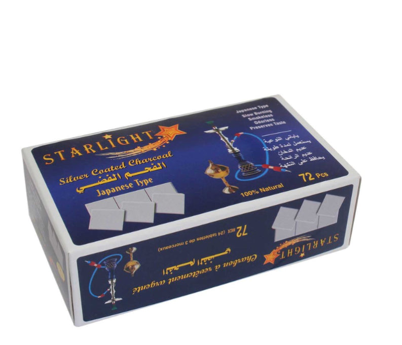 Starlight-silver-coated-hookah-shisha-charcoal-blue-7pcs