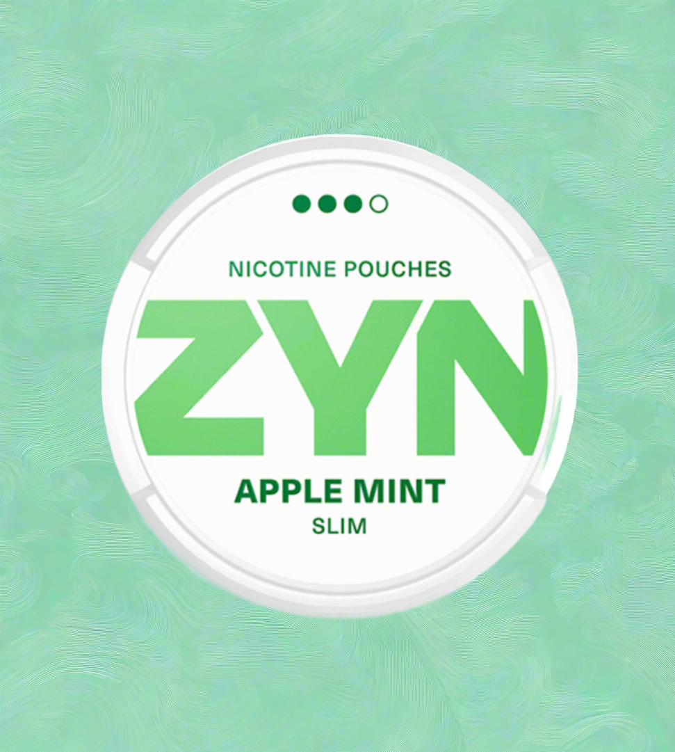 Zyn-nicotine-pouches-Apple-mint-slim-green-white-9mg