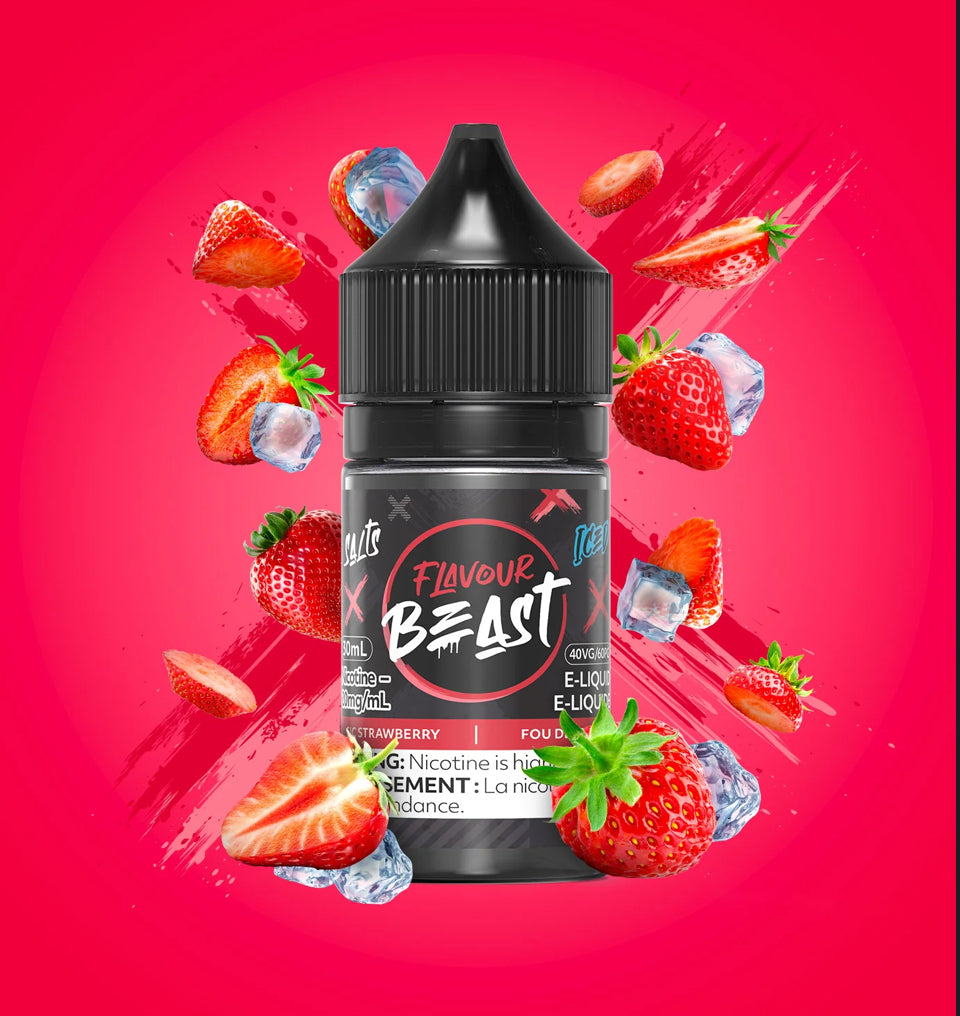 Flavour Beast E-Juice Salt Nic 30ml 20mg Sic Strawberry iced