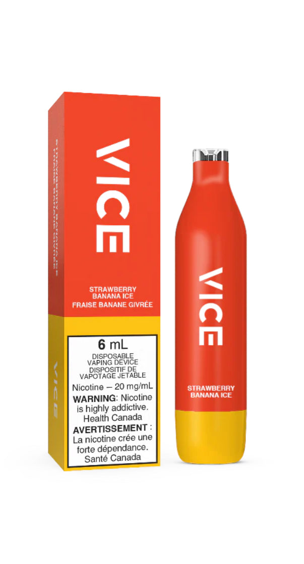 Vice 2500 puff disposable 20mg Strawberry Banana ice