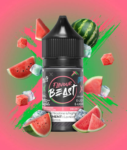 Flavour Beast E-Juice Salt Nic 30ml 20mg Weekend Watermelon iced