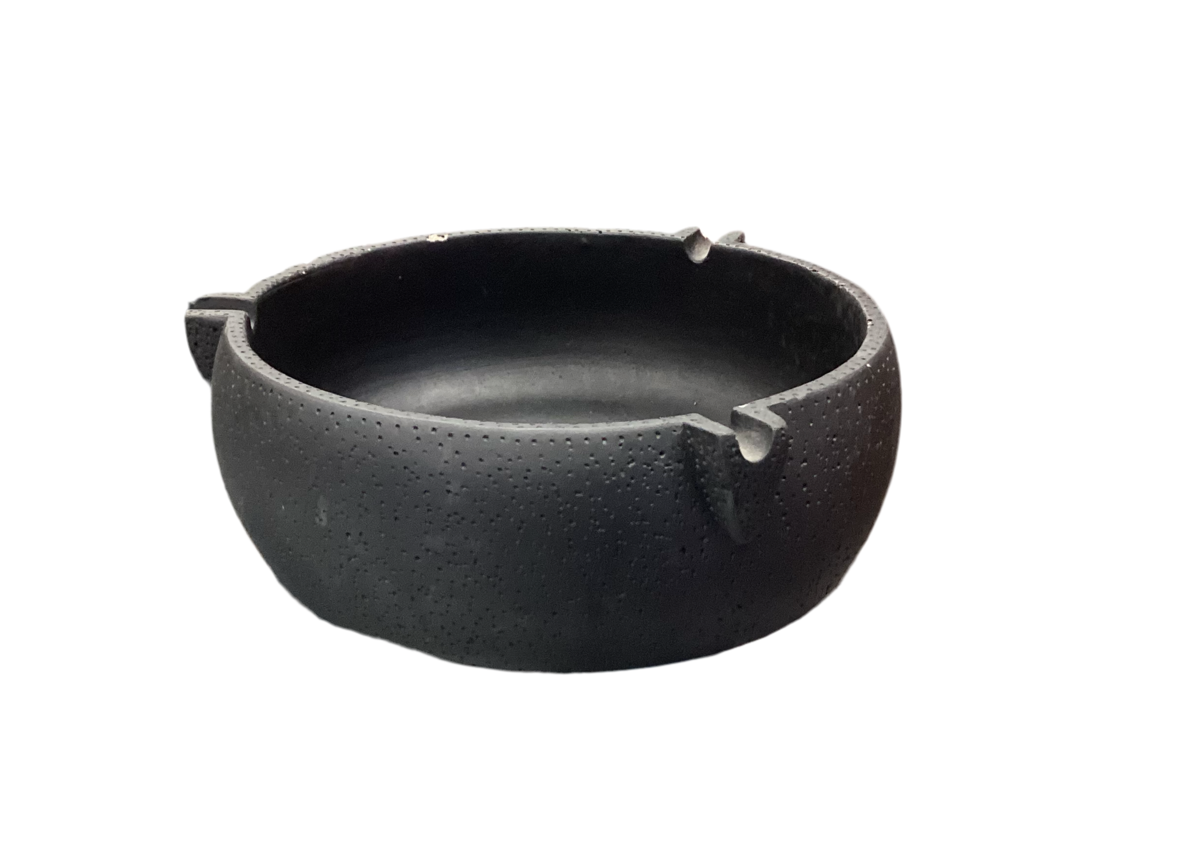 Cement Ashtray Black Round