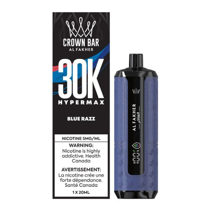 Crown-bar-Al-fakher-30k-hookah-vape-disposable-blue-razz 