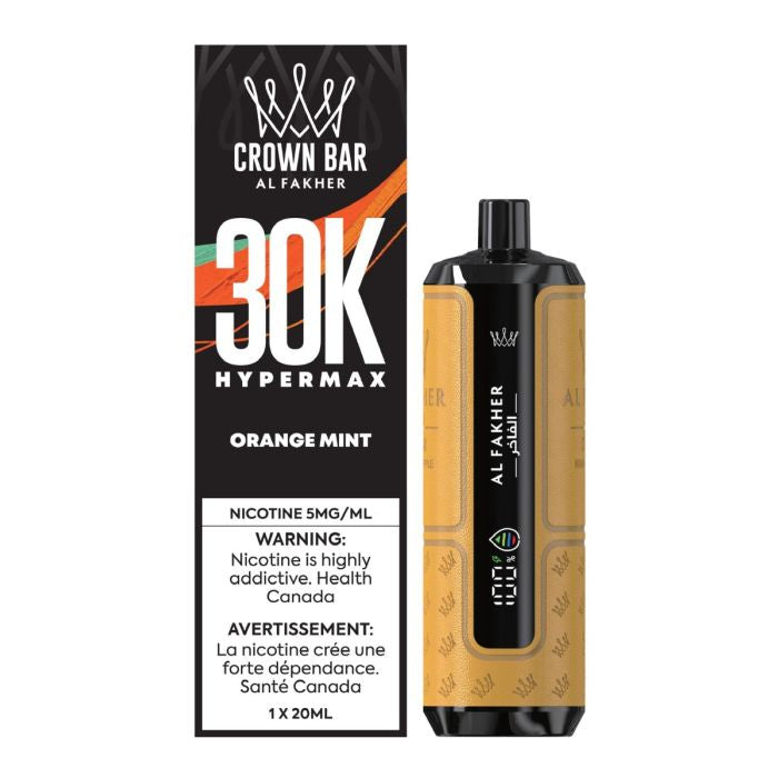 Crown-bar-Al-fakher-30k-hookah-vape-disposable-orange-mint 