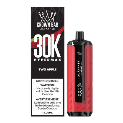 Crown-bar-Al-fakher-30k-hookah-vape-disposable-two apple