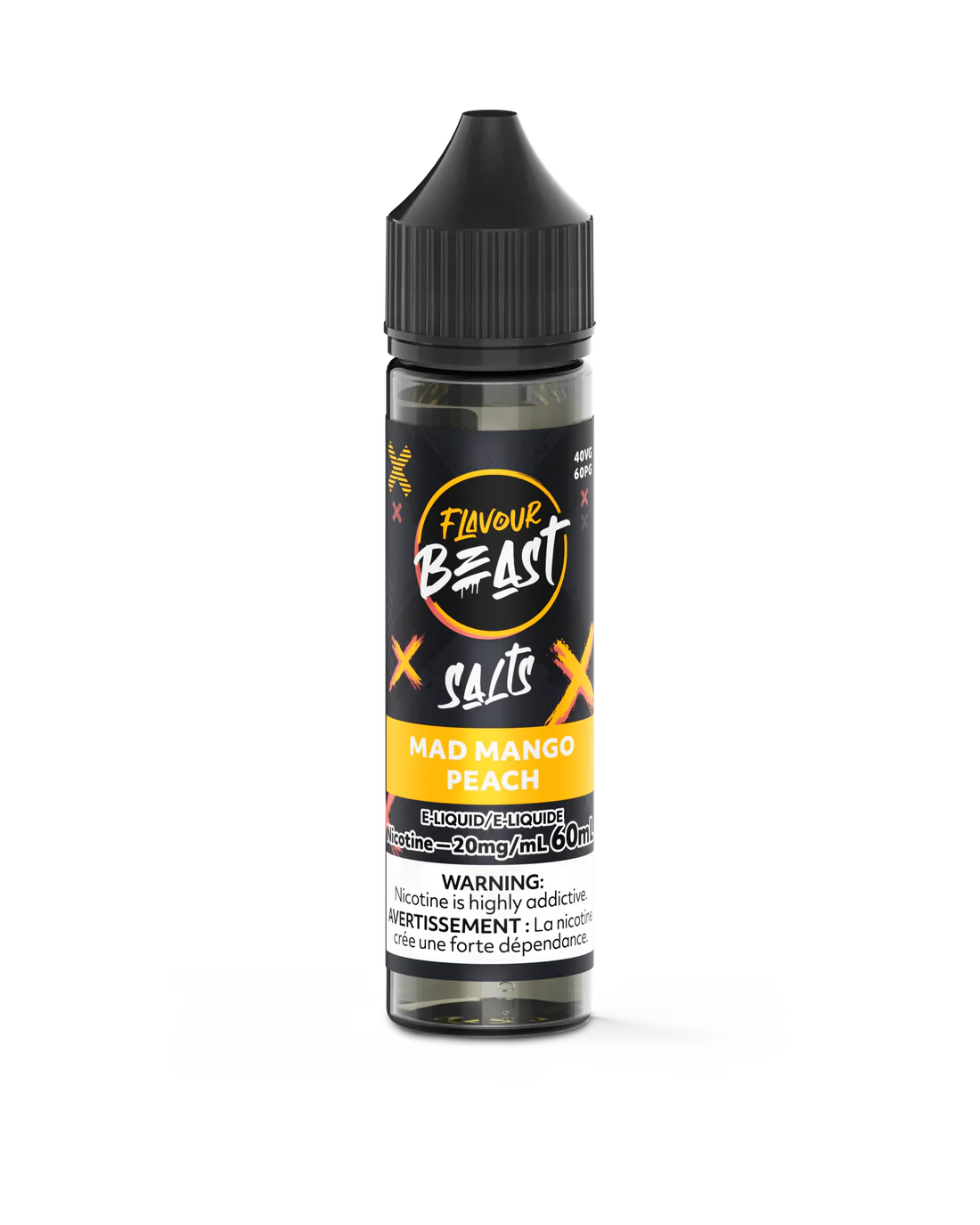 Flavour Beast E-Juice Salt Nicotine 20mg/60ml Mad Mango Peach