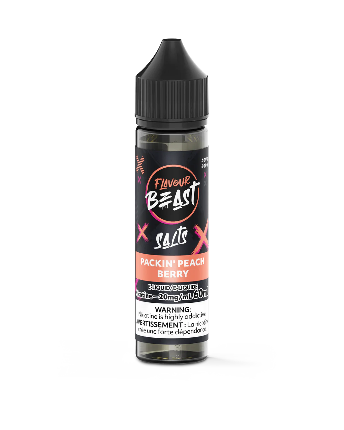 Flavour Beast E-Juice Salt Nicotine 20mg/60ml Packin Peach Berry