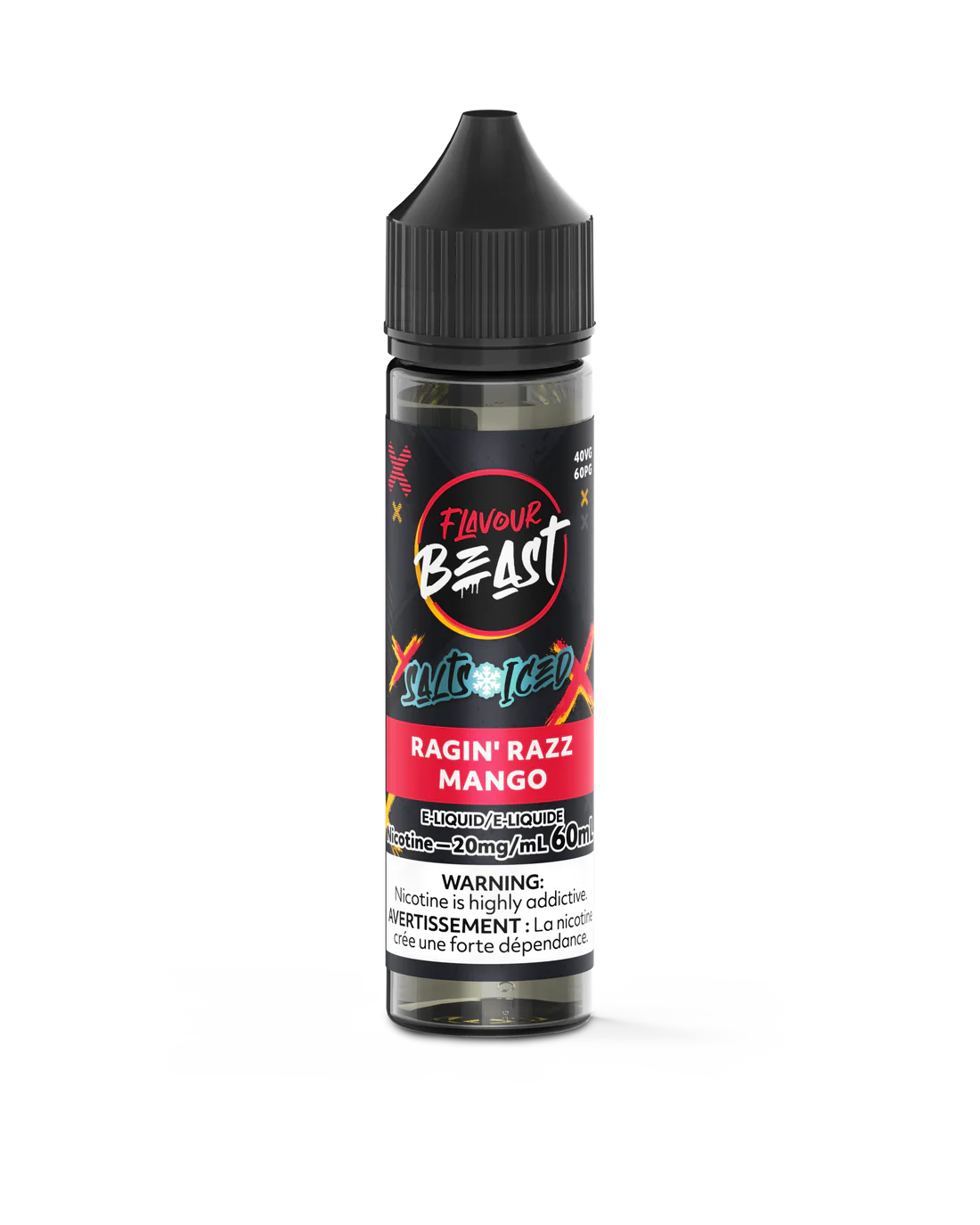 Flavour Beast E-Juice Salt Nicotine 20mg/60ml Ragin Razz Mango