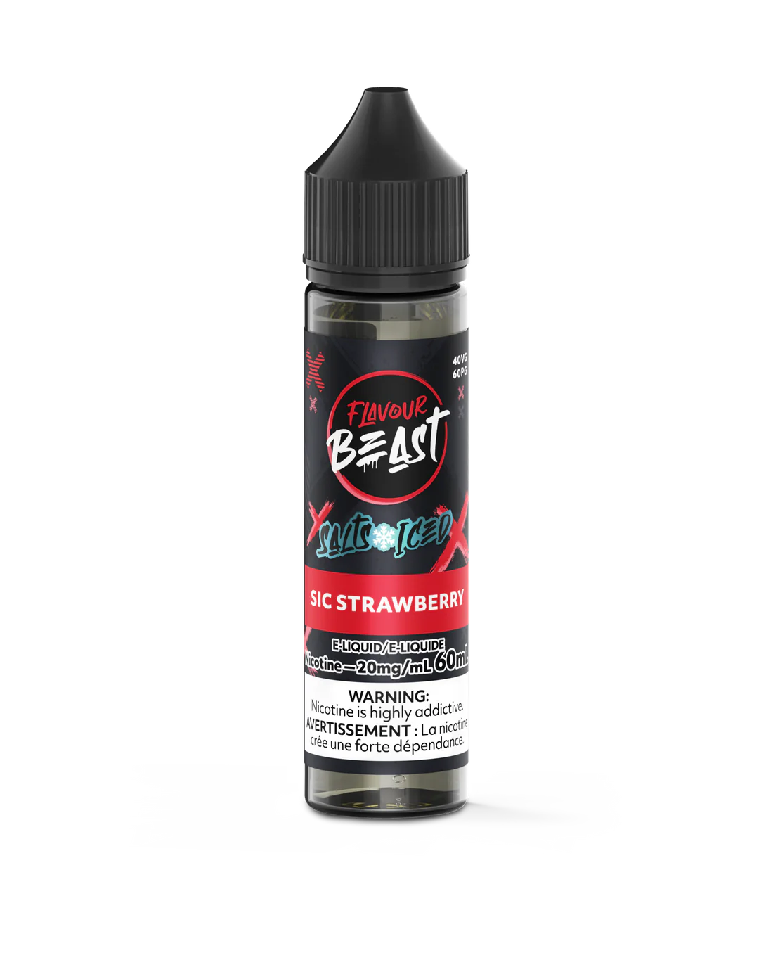 Flavour Beast E-Juice Salt Nicotine 20mg/60ml Sic Strawberry