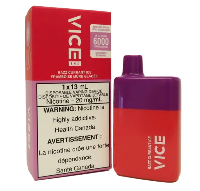 Vice 6000 puff disposable Razz Currant Ice