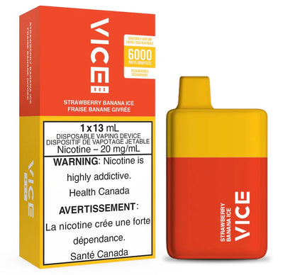 Vice 6000 puff disposable Strawberry Banana ice