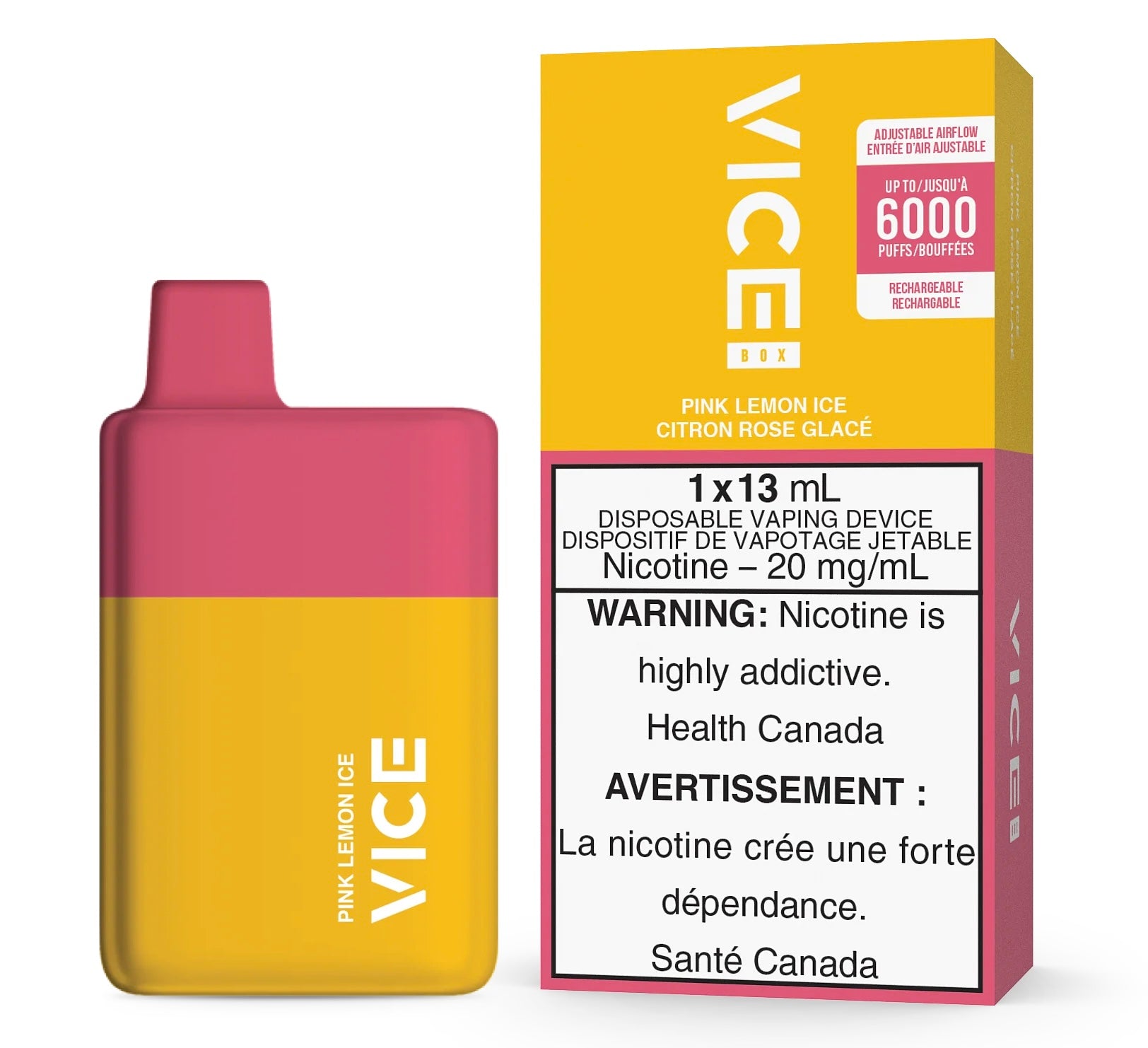 Vice 6000 puff disposable Pink Lemon ice
