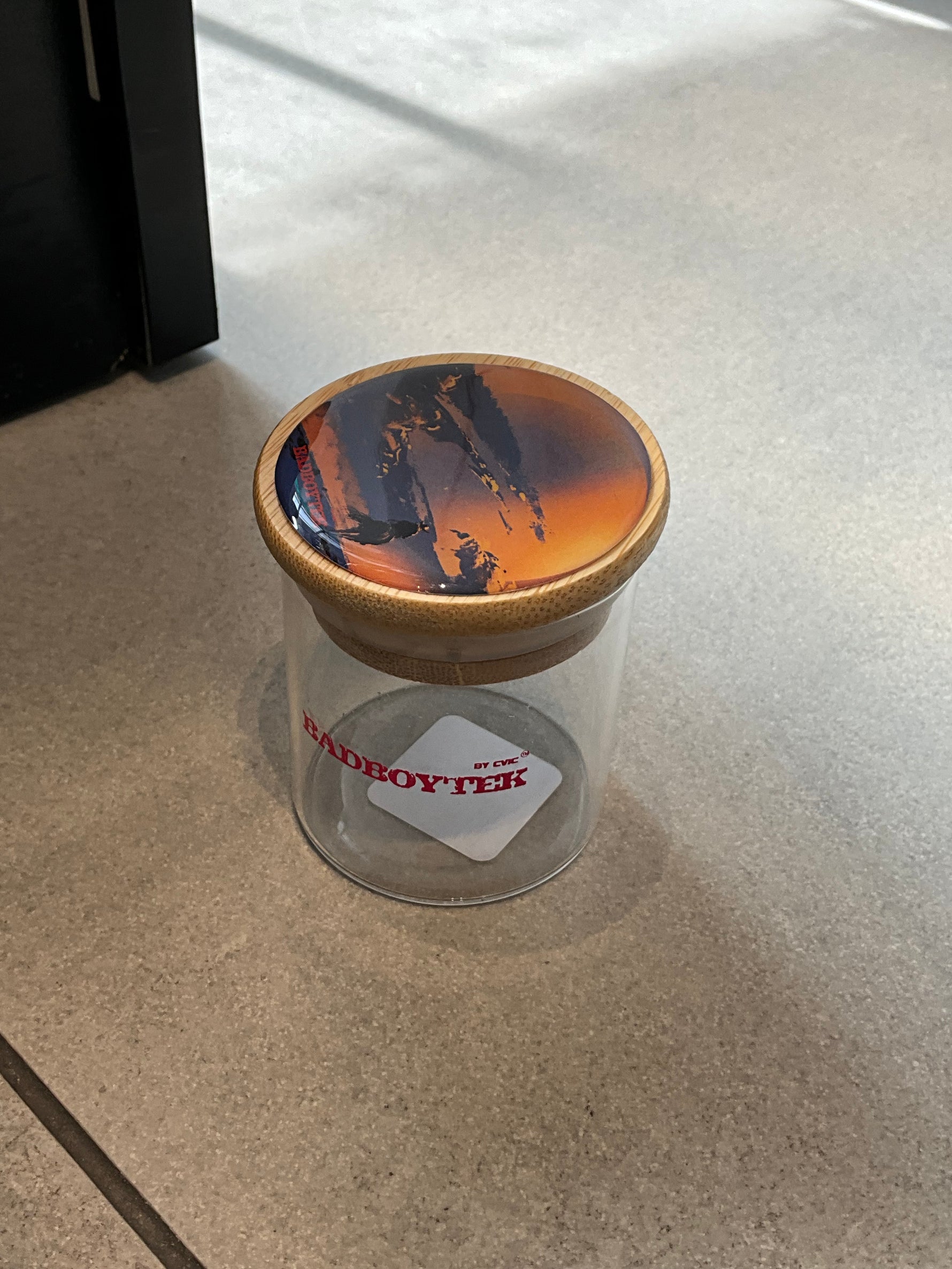 Glass stash jar