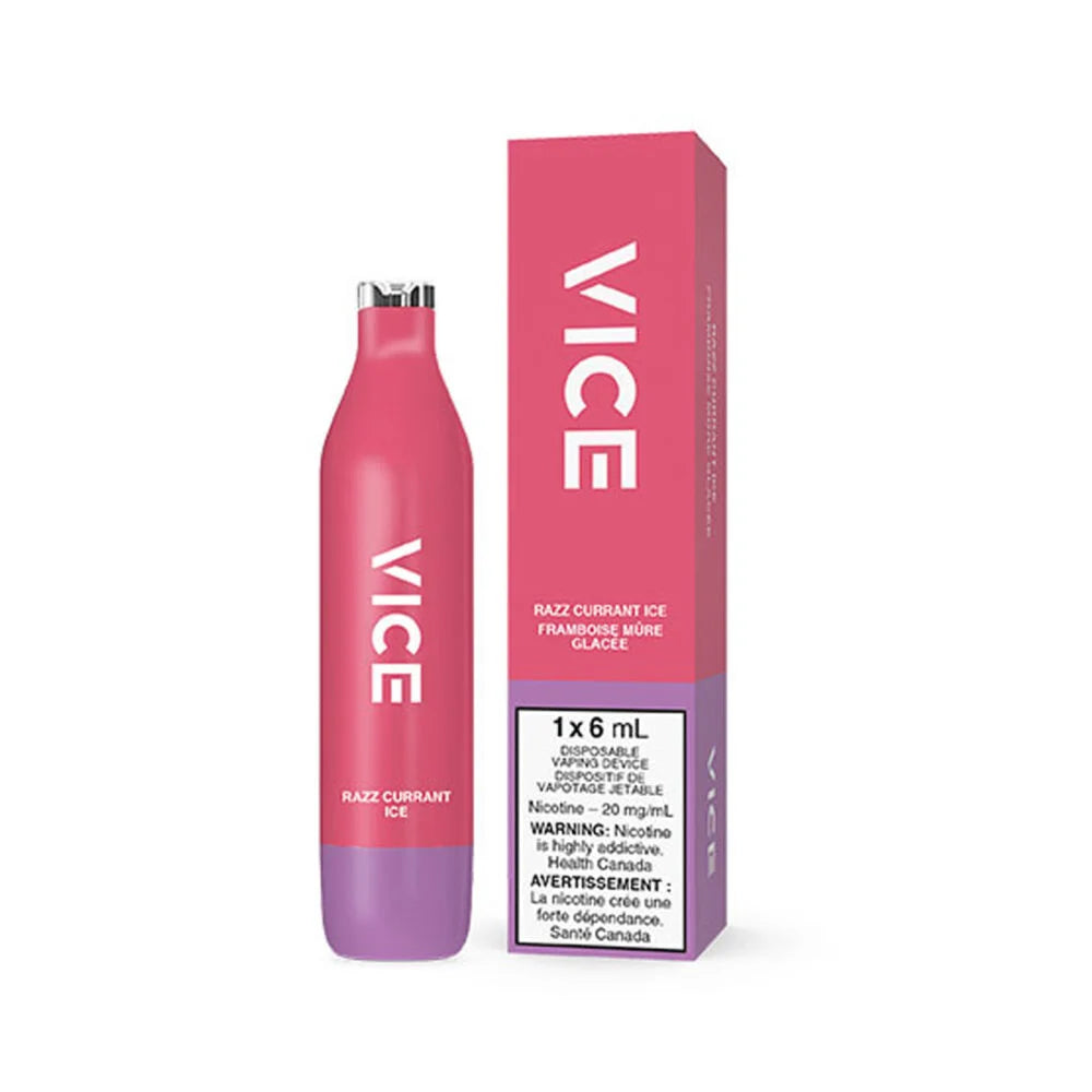 Vice 2500 puff disposable 20mg Razz Currant ice