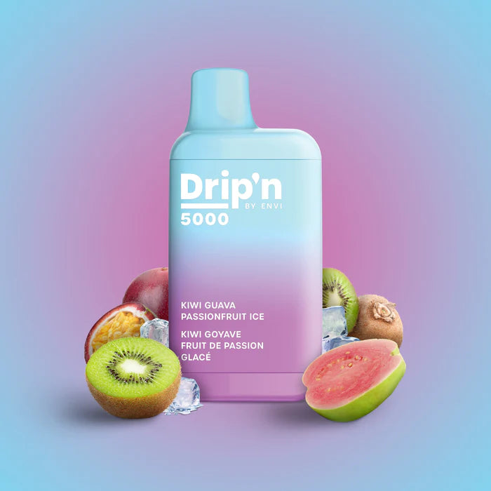 Drip’n 5000 disposable vape Kiwi Guava Passionfruit ice