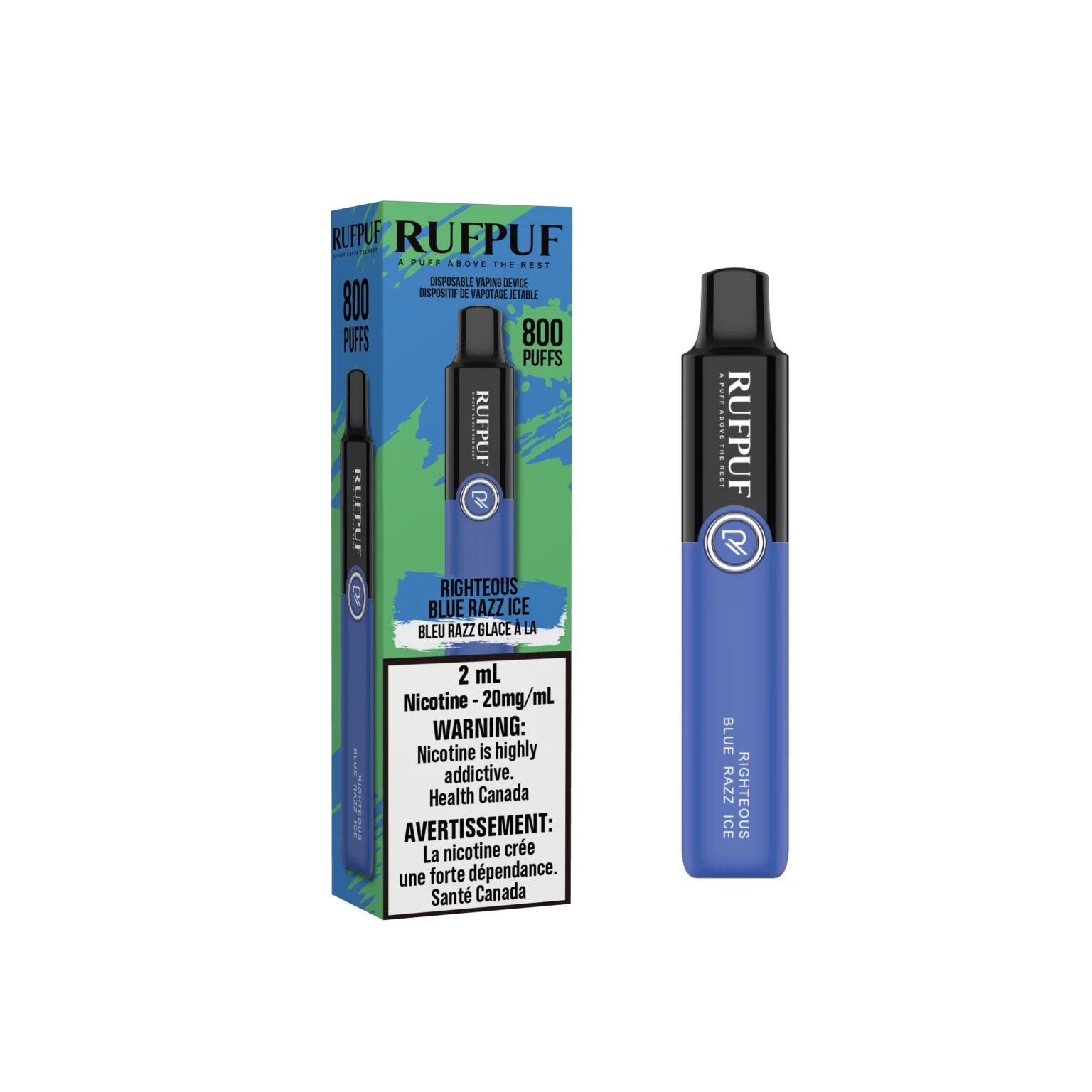 Rufpuf 800 puff disposable Righteous Blue Razz ice