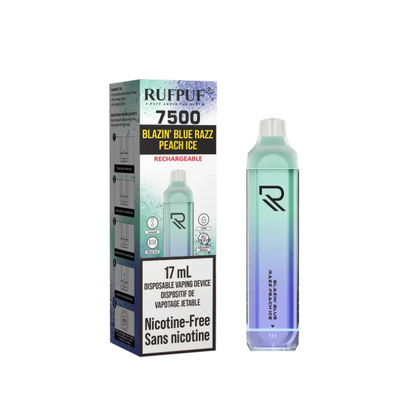 RUFPUF 7500 Nicotine Free Blazin Blue Razz Peach Ice