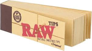 Raw Rolling Paper and Tips Original Natural Unrefined Tips 50pcs