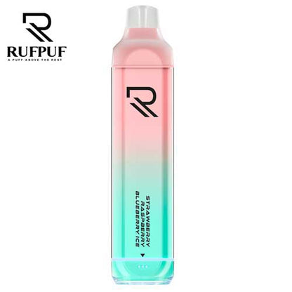 Rufpuf 7500 0mg Nicotine Free disposable Strawberry Raspberry Blueberry ice