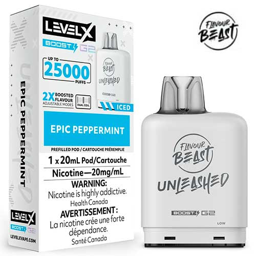 Unleashed-Level-X-Boost_G2_Pods-25000-Puffs-Epic_Peppermint