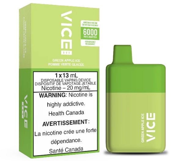 Vice 6000 puff disposable Green Apple ice